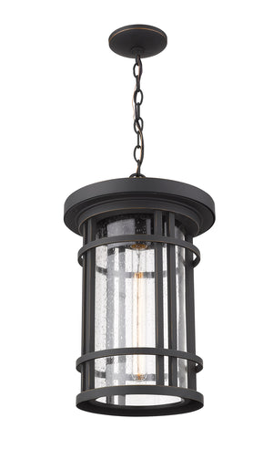 Jordan 1 Light Outdoor Chain Mount Ceiling Fixture in Oil Rubbed Bronze Finish