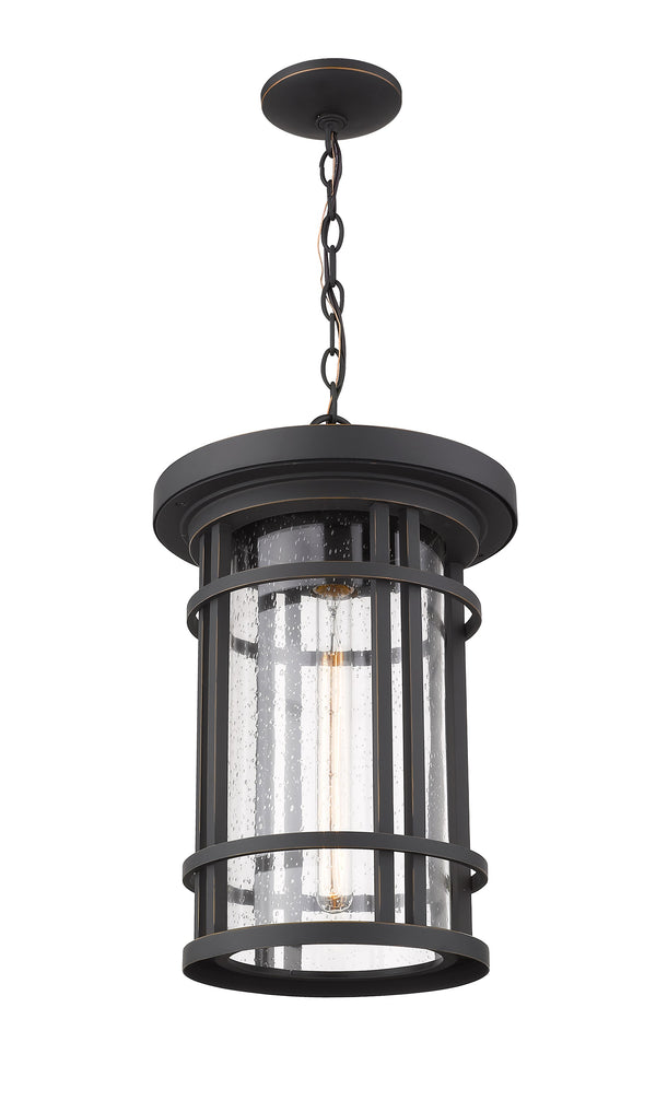 Jordan 1 Light Outdoor Chain Mount Ceiling Fixture in Oil Rubbed Bronze Finish