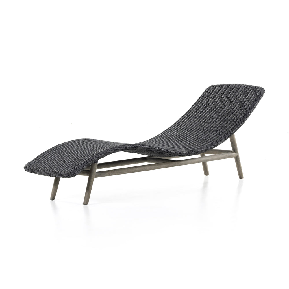 Portia Outdoor Chaise Lounge In Coal