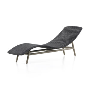 Portia Outdoor Chaise Lounge In Coal