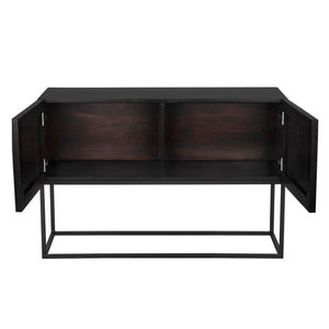Small Zurich Console, Ebony Walnut with Iron