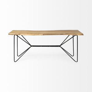 Papillion I 66L x 16W Blonde Wood and Iron Console Table