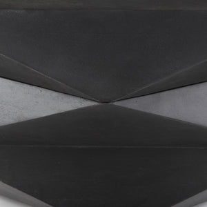 Arreto Black Solid Wood Hexagonal Storage Coffee Table