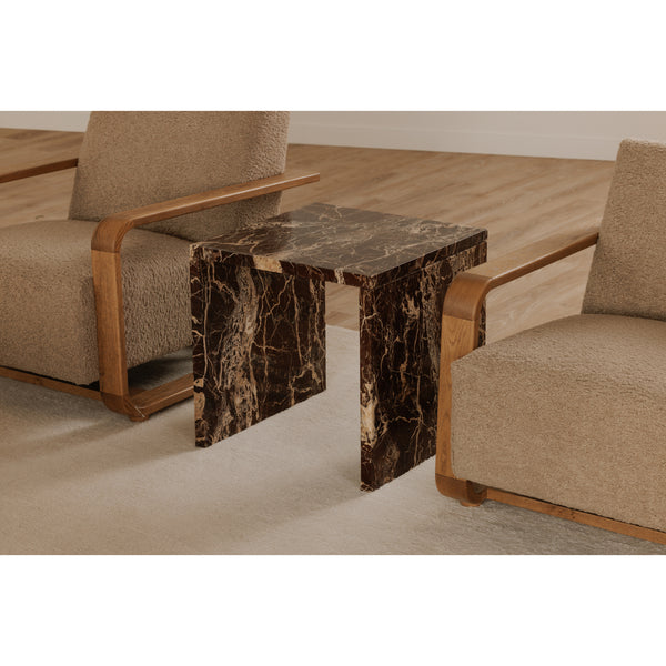 Rosa Accent Table in Rosso Levanto Marble