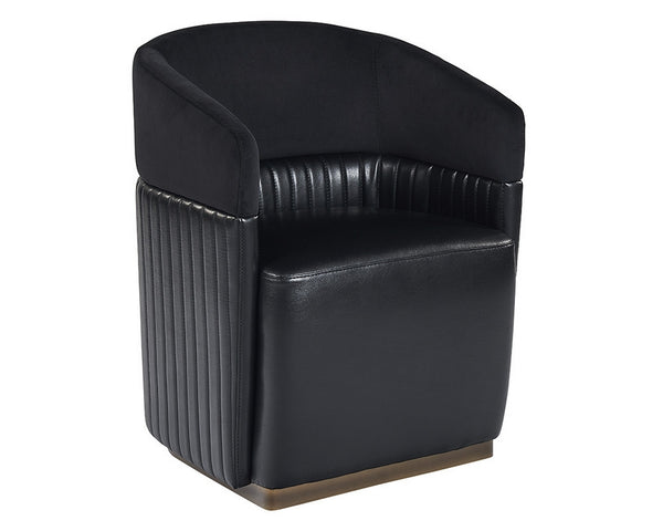 Genval Wheeled Chair - Abbington Black / Cantina Black