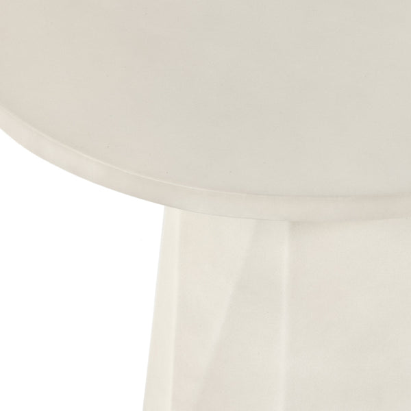 Bowman Outdoor End Table In White Concrete