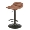 Koa KD PU Gaslift Swivel Bar Stool, Umber Brown