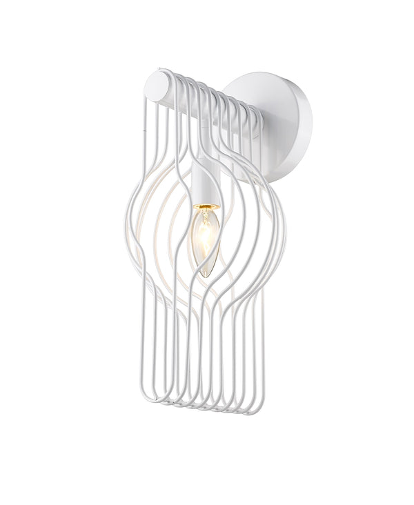 Contour 1 Light Wall Sconce in White Finish