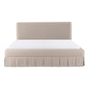 Moe's Maren King Bed Beige Upholstered with Pleat Base