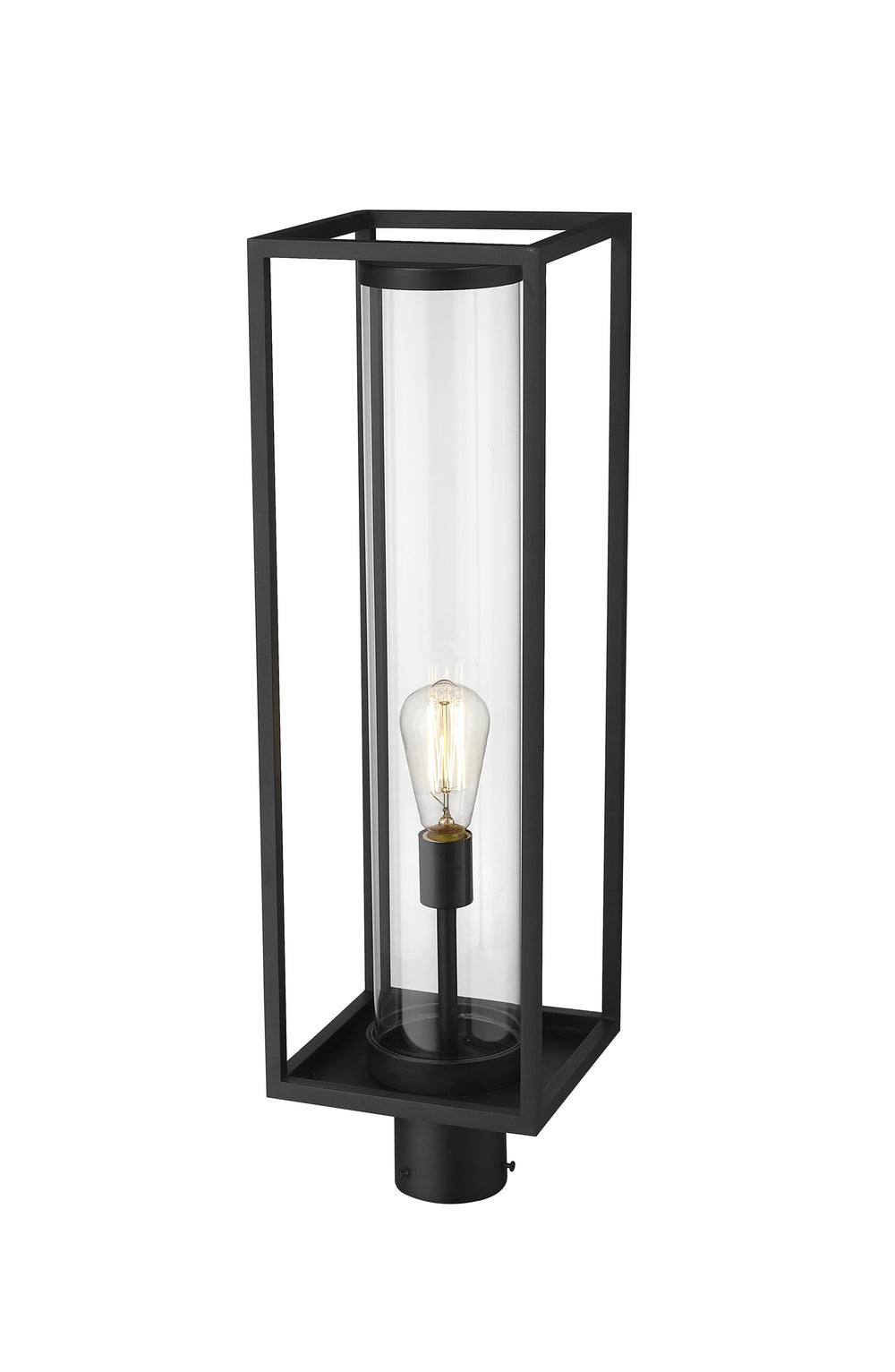 Dunbroch 1 Light Outdoor Post Mount Fixture in Black Finish