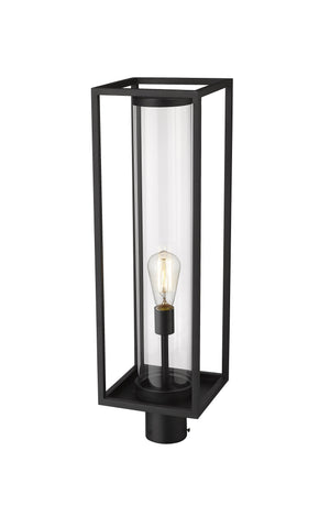Dunbroch 1 Light Outdoor Post Mount Fixture in Black Finish