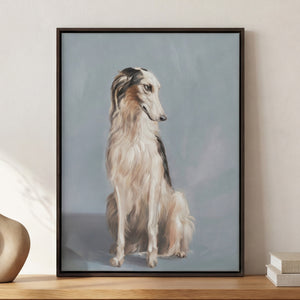 Moe's Blue Framed Dog Portrait