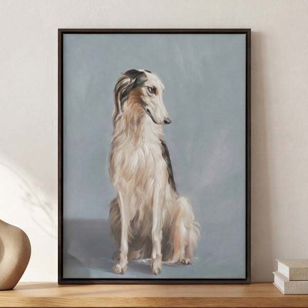 Moe's Blue Framed Dog Portrait