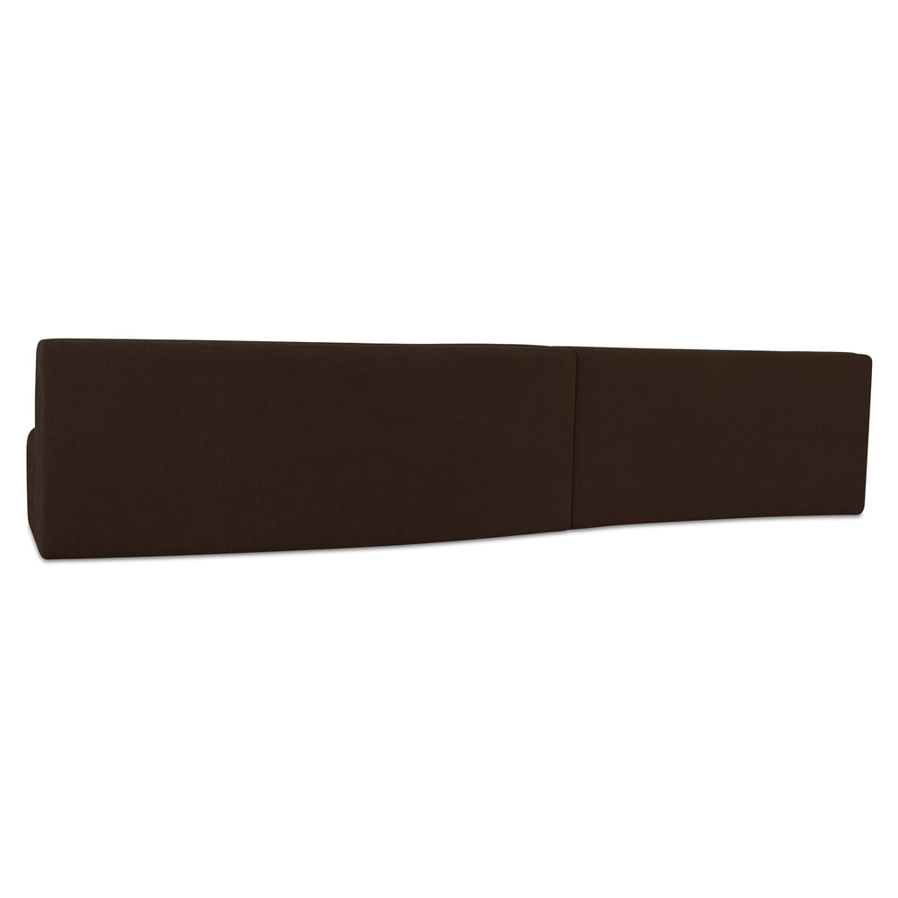 Naomi 2-Piece Wave Modular Sectional in Dark Brown