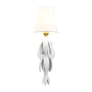 HANDPAINTED TOLE PETAL SCONCE IN WHITE