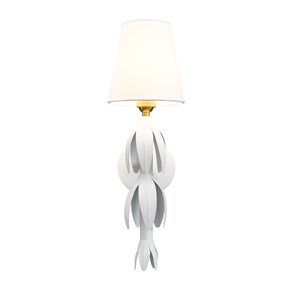 HANDPAINTED TOLE PETAL SCONCE IN WHITE