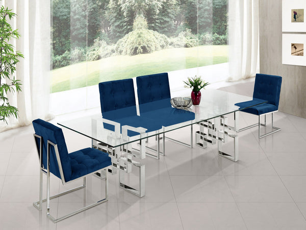 Sara Dining Chair In Navy Velvet