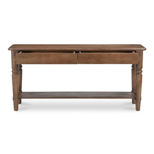 Moe's Russet Console Table with Drawers and Shelf