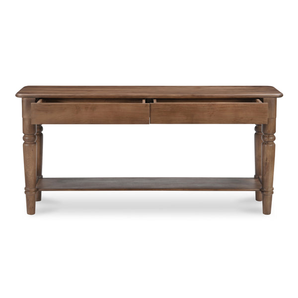 Moe's Russet Console Table with Drawers and Shelf