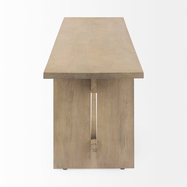 Aida 18H Light Brown Wood Dining Bench