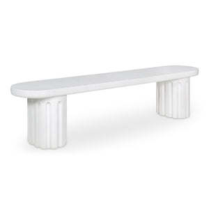 Eris Outdoor Dining Bench in White