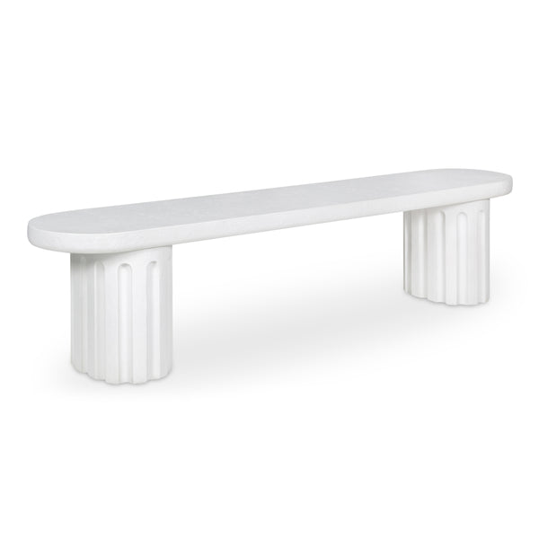 Eris Outdoor Dining Bench in White