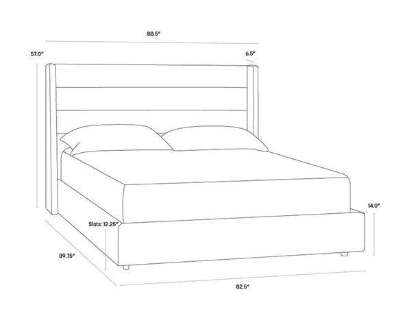 EMMIT BED - KING - MERINO PEARL