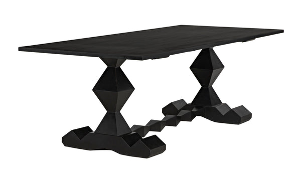 Madeira Dining Table, Hand Rubbed Black