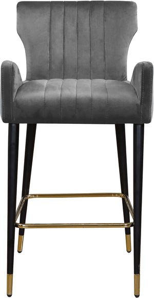 Alonzo Stool In Grey Velvet