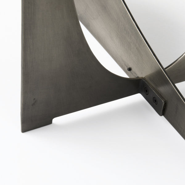 Reinhold IV Black Marble Top Iron Console Table