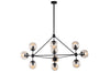Hodge Pendant Lamp In Black /Cognac Glass