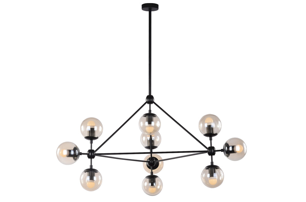 Hodge Pendant Lamp In Black /Cognac Glass