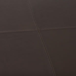 Minara 36L x 36W x 16H Square Dark Brown Leather Wrapped Ottoman