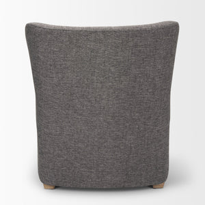 Dunstan Accent Chair Upholstered Gray Twill Fabric and Medium Brown Wood Feet