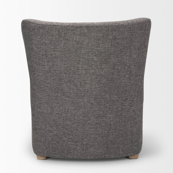 Dunstan Accent Chair Upholstered Gray Twill Fabric and Medium Brown Wood Feet