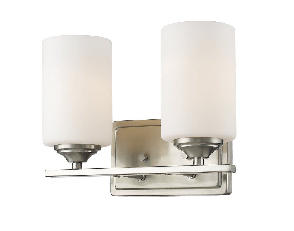 Bordeaux 2 Light Vanity  in Brushed Nickel Finish