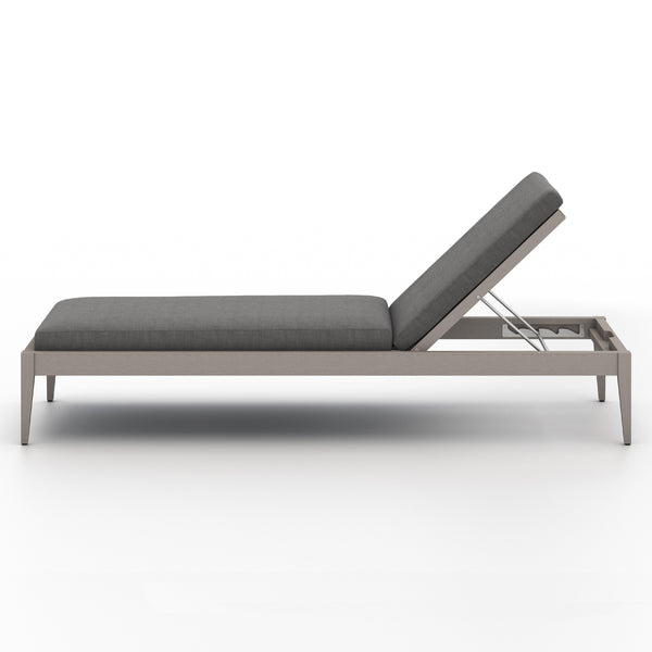 Sherwood Outdoor Chaise Lounge In Grey/Charcoal
