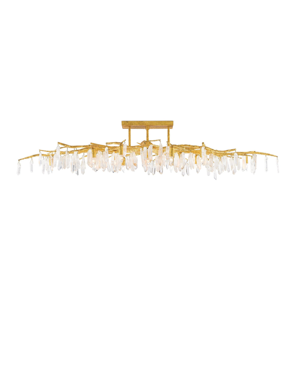Forest Light Semi-Flush In Washed Lucerne Gold & Natural