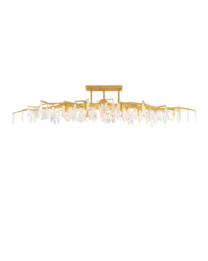 Forest Light Semi-Flush In Washed Lucerne Gold & Natural
