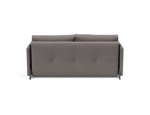 CUBED QUEEN SOFA BED in MIXED DANCE GREY FABRIC WITH Black Steel LEGS 521
