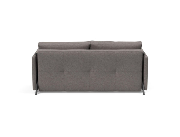 CUBED QUEEN SOFA BED in MIXED DANCE GREY FABRIC WITH Black Steel LEGS 521