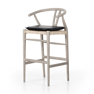 Muestra Stool W Cushion In Wht Grey In Bar