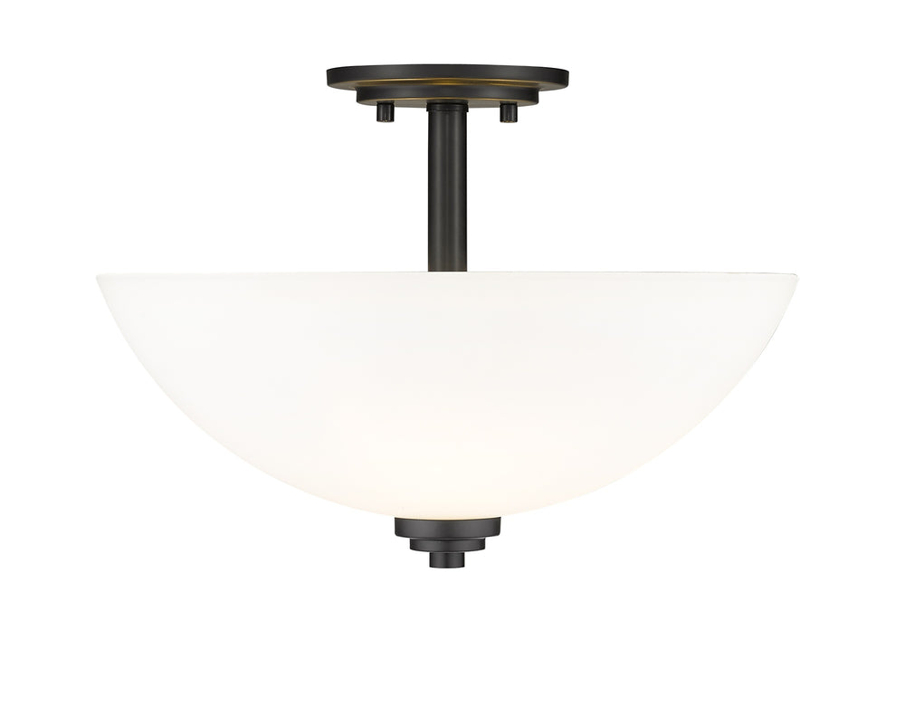 Ashton 3 Light Semi Flush Mount in Matte Black Finish