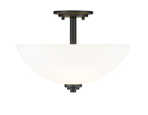 Ashton 3 Light Semi Flush Mount in Matte Black Finish