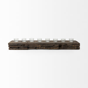 Lakara Reclaimed Wood Eight Tealight Table Candle Hodler