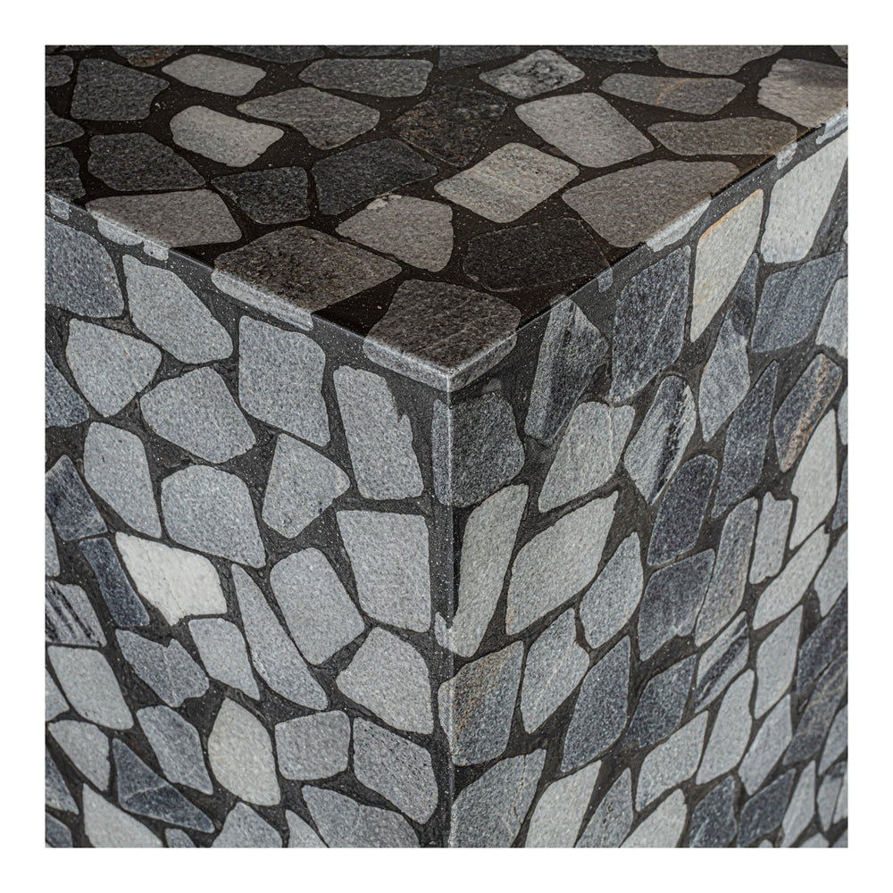Moe's Kiri Outdoor Side Table in Black Marble