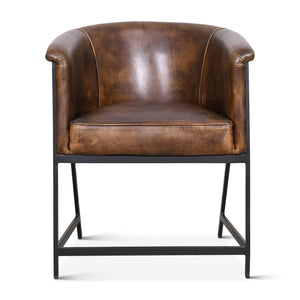 Essex 22" Leather Armchair, Antique Whiskey