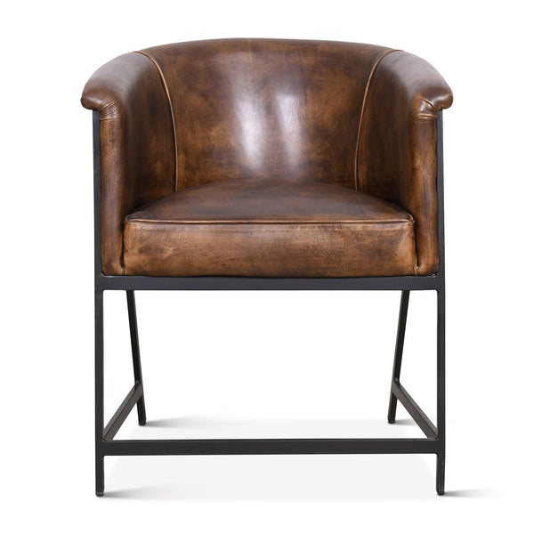 Essex 22" Leather Armchair, Antique Whiskey
