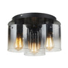 Henley AC11524SM Flush Mount in Satin Black & Smoke Glass