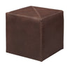 Tobacco Leather Ottoman, Small